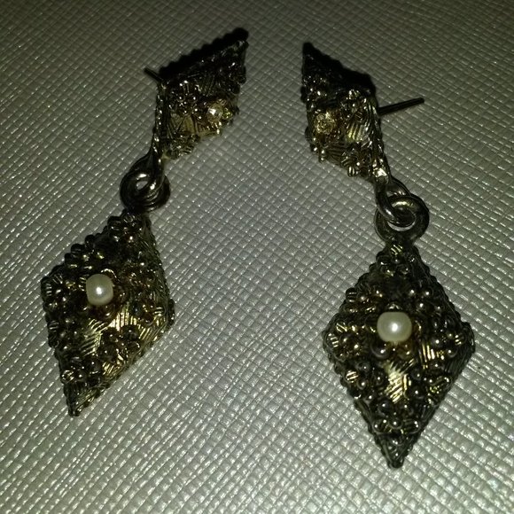 Vintage Sterling Silver Earrings - Picture 1 of 3